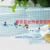 供應(yīng)藍(lán)色方格自封包裝袋餅干袋西點(diǎn)袋10*10+4厘米 200枚/包