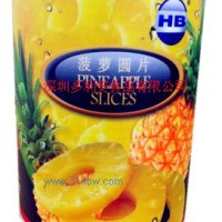 供應(yīng)HB牌菠蘿圓片罐頭