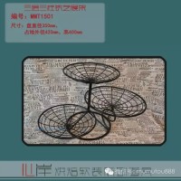 供應(yīng)烘焙軟裝產(chǎn)品 三層三柱鐵藝展架