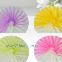 供應(yīng)創(chuàng)意蛋糕裝飾扇形花型巧克力片 巧克力插片 代可可脂裝飾巧克力