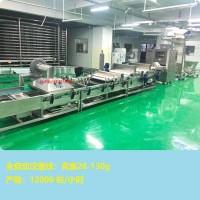 供應(yīng)烘焙設(shè)備珠海勤力面團(tuán)壓扁整形擺盤機漢堡面胚生產(chǎn)線