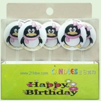 供應(yīng)生日用品：卡通蠟燭小企鵝