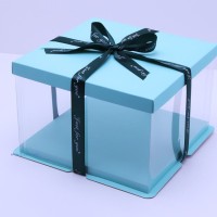 廠家供應(yīng)塑料透明生日蛋糕盒，多顏色多尺寸：-09