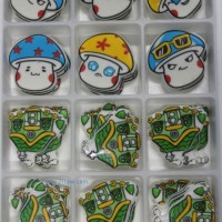 供應(yīng)蛋糕西點巧克力裝飾 卡通系列：KT-018 房子表情蘑菇