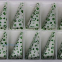 蛋糕巧克力裝飾 圍邊系列:WB-015白色印花三角