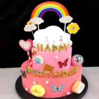 新款生日蛋糕插件蛋糕聚會飾品英文字紙質(zhì)插件