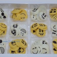 供應(yīng)巧克力裝飾件：混裝笑臉盒裝