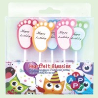 供應(yīng)生日用品：卡通蠟燭小腳丫