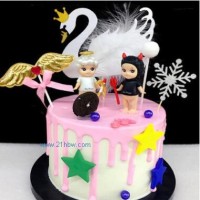 蛋糕兒童擺件愛心天使插件蛋糕DIY套組聚會(huì)生日蛋糕套裝