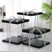 供應(yīng)黑色透明蛋糕盒