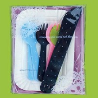 供應(yīng)生日用品：刀叉勺盤蠟燭套餐組合11