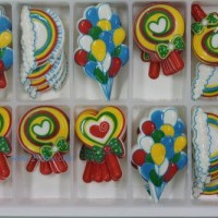 供應蛋糕西點巧克力裝飾 卡通系列：KT-008中號彩虹氣球