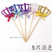 供應生日蛋糕插牌/插旗/插卡閃亮金粉派對甜品臺布置裝飾星星蛋糕裝飾