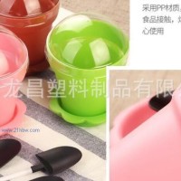 7576一次性冰淇淋塑料杯盆栽蛋糕杯創(chuàng)意花盆杯慕斯杯帶蓋帶鏟
