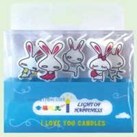 供應(yīng)生日用品：卡通蠟燭小兔子