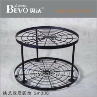 蛋糕店陳列軟裝：鐵藝雙層圓盤(pán)