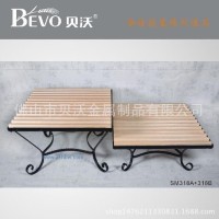 烘焙軟裝道具陳列架 面包店烘焙店鐵藝陳列架 櫸木組合展示架