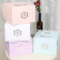 現(xiàn)貨批發(fā)10寸蛋糕盒白卡紙復(fù)啞膜包裝盒 手提蛋糕盒 禮品盒