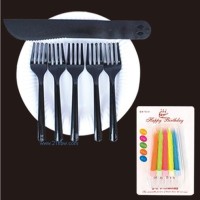 供應(yīng)生日用品：刀叉勺盤蠟燭套裝組合5
