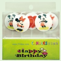 供應生日用品：卡通蠟燭米奇