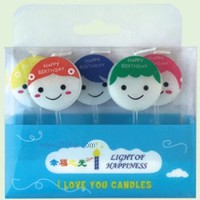 供應(yīng)生日用品：卡通蠟燭笑臉