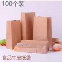廠家直銷(xiāo) 防油牛皮紙打包袋 環(huán)保一次性打包外賣(mài)牛皮紙袋 手提袋