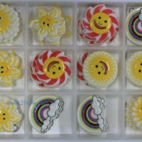 供應蛋糕西點巧克力裝飾 卡通系列：KT-009 彩虹太陽