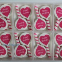 供應蛋糕西點巧克力裝飾:粉紅愛心棒棒糖