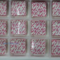 蛋糕巧克力裝飾 圍邊系列：WB-023白色印花正方