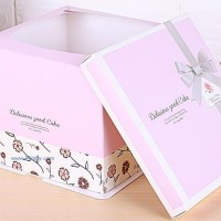 6/8/10/12/14寸加高芭比娃娃翻糖雙層開窗蛋糕盒子定制LOGO