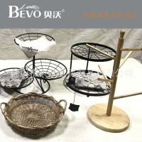 中島柜軟裝套裝擺件 面包烘焙店鐵藝陳列道具甜甜圈櫸木展架