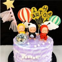 蛋糕LOVELY寶寶擺件動畫寶寶氣球五星插件套裝蛋糕DI