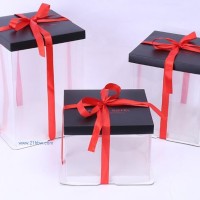 廠家直銷(xiāo) 創(chuàng)意新款白底黑鐵塔可愛(ài)娃娃蛋糕盒 可加工定制