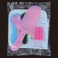 供應(yīng)生日用品：刀叉勺盤蠟燭套餐組合17