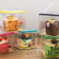 透明盒pvc手提小蛋糕盒 迷你手提水果芝士生日蛋糕盒批發(fā)