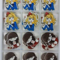 供應蛋糕西點巧克力裝飾 卡通系列：KT-028 美女組合