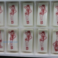 蛋糕巧克力裝飾：WB-044紅衣女孩長方
