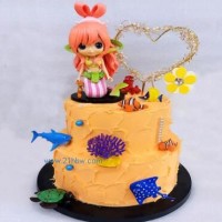 蛋糕擺件美少女手工大愛心插件海東世界動物插件聚會蛋糕DIY套組