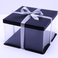 廠(chǎng)家供應(yīng)塑料透明生日蛋糕盒，多顏色多尺寸：-03