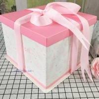 供應(yīng)廠家直銷烘焙包裝4到20寸蛋糕盒粉色回憶 支持定制