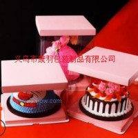 可定制LOGO6 8 10 12 14寸塑料透明圍邊生日蛋糕盒烘焙包裝