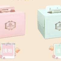 6寸手提蛋糕盒定做 歐式燙金生日蛋糕盒方形西點盒 烘焙包裝盒