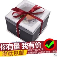 方形高檔蛋糕盒半透明蓋6寸8寸10寸12寸生日蛋糕盒包裝子批發(fā)定制