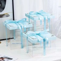 藍蓋透明蛋糕盒