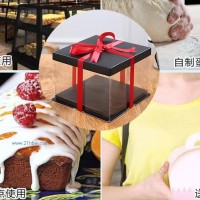 廠家批發(fā)4/6/8/10寸單層雙層加高透明生日蛋糕盒定制烘培包裝盒子