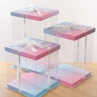 蛋糕盒透明加高4寸6寸8寸10寸12寸5雙層包裝氣球芭比生日蛋糕盒子