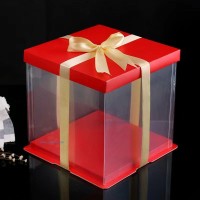 紅色透明蛋糕盒