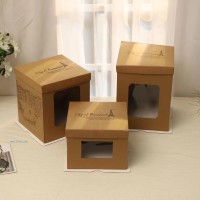 牛皮紙半透明蛋糕盒