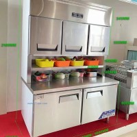 多功能子母柜（上冷藏下冷凍，中間放調(diào)料盒，一機(jī)多用，節(jié)約空間）
