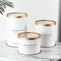 現(xiàn)貨手提圓形紙質(zhì)生日蛋糕盒三合一單層雙層加高開窗烘焙包裝盒